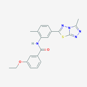 3-ethoxy-N-[2-methyl-5-(3-methyl[1,2,4]triazolo[3,4-b][1,3,4]thiadiazol-6-yl)phenyl]benzamide