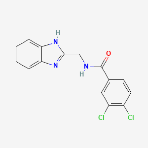 molecular formula C15H11Cl2N3O B2783095 N-((1H-Benzimidazol-2-yl)methyl)-3,4-dichlorobenzenecarboxamide CAS No. 338771-75-8