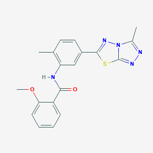 2-methoxy-N-[2-methyl-5-(3-methyl[1,2,4]triazolo[3,4-b][1,3,4]thiadiazol-6-yl)phenyl]benzamide