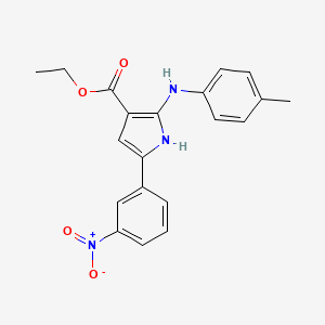 molecular formula C20H19N3O4 B2783104 ethyl 5-(3-nitrophenyl)-2-(4-toluidino)-1H-pyrrole-3-carboxylate CAS No. 338419-80-0
