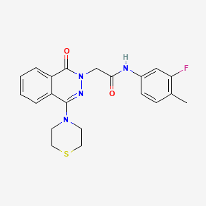 molecular formula C21H21FN4O2S B2783109 N-(3-fluoro-4-methylphenyl)-2-(1-oxo-4-thiomorpholinophthalazin-2(1H)-yl)acetamide CAS No. 1251598-35-2