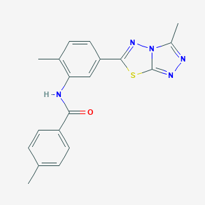 4-methyl-N-[2-methyl-5-(3-methyl[1,2,4]triazolo[3,4-b][1,3,4]thiadiazol-6-yl)phenyl]benzamide