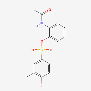 molecular formula C15H14FNO4S B2783116 2-(Acetylamino)phenyl 4-fluoro-3-methylbenzenesulfonate CAS No. 1018054-91-5
