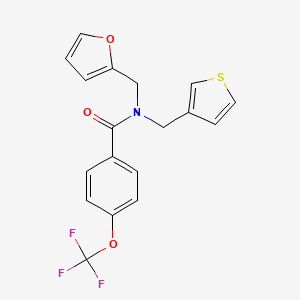 N-(furan-2-ylmethyl)-N-(thiophen-3-ylmethyl)-4-(trifluoromethoxy)benzamide