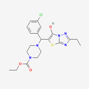 molecular formula C20H24ClN5O3S B2783121 Ethyl 4-((3-chlorophenyl)(2-ethyl-6-hydroxythiazolo[3,2-b][1,2,4]triazol-5-yl)methyl)piperazine-1-carboxylate CAS No. 898366-95-5