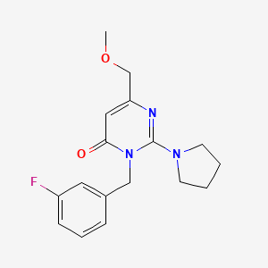 molecular formula C17H20FN3O2 B2783123 3-(3-fluorobenzyl)-6-(methoxymethyl)-2-(1-pyrrolidinyl)-4(3H)-pyrimidinone CAS No. 1340780-84-8