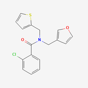 2-chloro-N-(furan-3-ylmethyl)-N-(thiophen-2-ylmethyl)benzamide