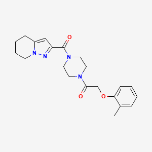 molecular formula C21H26N4O3 B2783130 1-(4-(4,5,6,7-四氢吡唑并[1,5-a]吡啶-2-甲酰)哌嗪-1-基)-2-(邻甲苯氧基)乙酮 CAS No. 2034245-41-3