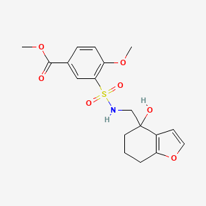 molecular formula C18H21NO7S B2783132 甲基 3-(N-((4-羟基-4,5,6,7-四氢苯并呋喃-4-基)甲基)磺酰氨基)-4-甲氧基苯甲酸酯 CAS No. 2319722-81-9