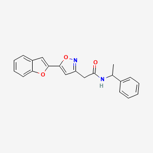 2-(5-(benzofuran-2-yl)isoxazol-3-yl)-N-(1-phenylethyl)acetamide