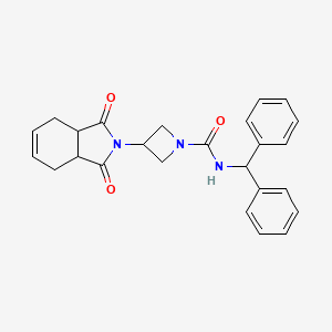 molecular formula C25H25N3O3 B2783136 N-benzhydryl-3-(1,3-dioxo-3a,4,7,7a-tetrahydro-1H-isoindol-2(3H)-yl)azetidine-1-carboxamide CAS No. 1903324-52-6