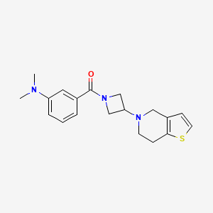 molecular formula C19H23N3OS B2783137 (3-(6,7-dihydrothieno[3,2-c]pyridin-5(4H)-yl)azetidin-1-yl)(3-(dimethylamino)phenyl)methanone CAS No. 2034293-35-9