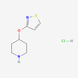 molecular formula C8H13ClN2OS B2783141 4-(1,2-Thiazol-3-yloxy)piperidine hydrochloride CAS No. 2320224-55-1