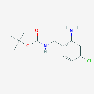 molecular formula C12H17ClN2O2 B2783143 叔丁基 N-[(2-氨基-4-氯苯基)甲基]碳酸酯 CAS No. 2170207-50-6