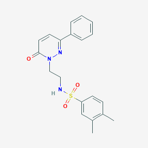 molecular formula C20H21N3O3S B2783144 3,4-dimethyl-N-(2-(6-oxo-3-phenylpyridazin-1(6H)-yl)ethyl)benzenesulfonamide CAS No. 921853-46-5