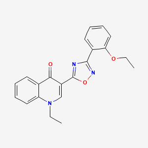 molecular formula C21H19N3O3 B2783147 3-(3-(2-ethoxyphenyl)-1,2,4-oxadiazol-5-yl)-1-ethylquinolin-4(1H)-one CAS No. 1260700-93-3