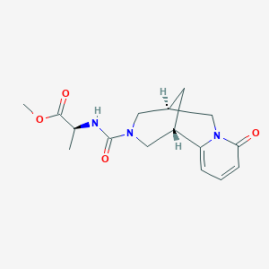 molecular formula C16H21N3O4 B2783149 (S)-methyl 2-((1R,5R)-8-oxo-2,3,4,5,6,8-hexahydro-1H-1,5-methanopyrido[1,2-a][1,5]diazocine-3-carboxamido)propanoate CAS No. 956398-22-4
