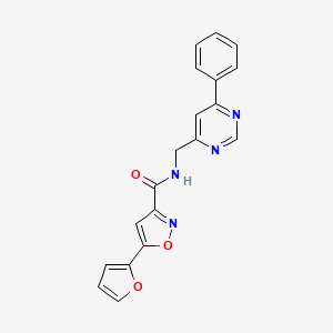 5-(furan-2-yl)-N-[(6-phenylpyrimidin-4-yl)methyl]-1,2-oxazole-3-carboxamide