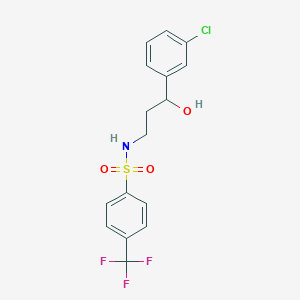 N-(3-(3-chlorophenyl)-3-hydroxypropyl)-4-(trifluoromethyl)benzenesulfonamide