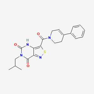 molecular formula C21H22N4O3S B2783166 6-isobutyl-3-(4-phenyl-1,2,3,6-tetrahydropyridine-1-carbonyl)isothiazolo[4,3-d]pyrimidine-5,7(4H,6H)-dione CAS No. 1251606-57-1