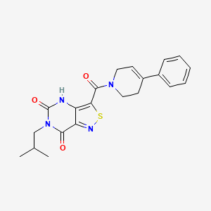 6-(2-methylpropyl)-3-(4-phenyl-1,2,3,6-tetrahydropyridine-1-carbonyl)-4H,5H,6H,7H-[1,2]thiazolo[4,3-d]pyrimidine-5,7-dione