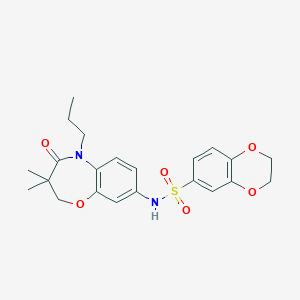 N-(3,3-dimethyl-4-oxo-5-propyl-2,3,4,5-tetrahydrobenzo[b][1,4]oxazepin-8-yl)-2,3-dihydrobenzo[b][1,4]dioxine-6-sulfonamide