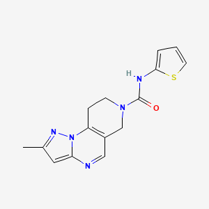 molecular formula C15H15N5OS B2783169 2-甲基-N-(噻吩-2-基)-8,9-二氢嘧啶并[1,5-a]吡啶并[3,4-e]嘧啶-7(6H)-甲酰胺 CAS No. 1706297-31-5