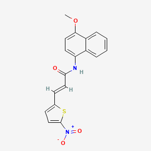 molecular formula C18H14N2O4S B2783171 (E)-N-(4-methoxynaphthalen-1-yl)-3-(5-nitrothiophen-2-yl)acrylamide CAS No. 392325-68-7
