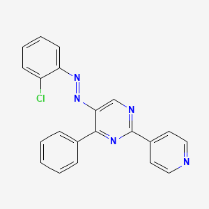 molecular formula C21H14ClN5 B2783172 5-[2-(2-Chlorophenyl)diazenyl]-4-phenyl-2-(4-pyridinyl)pyrimidine CAS No. 339279-60-6
