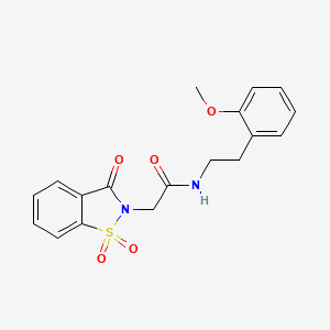 N-[2-(2-methoxyphenyl)ethyl]-2-(1,1,3-trioxo-1,2-benzothiazol-2-yl)acetamide