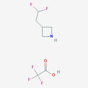 molecular formula C7H10F5NO2 B2783176 3-(2,2-Difluoroethyl)azetidine, trifluoroacetic acid CAS No. 1909305-36-7