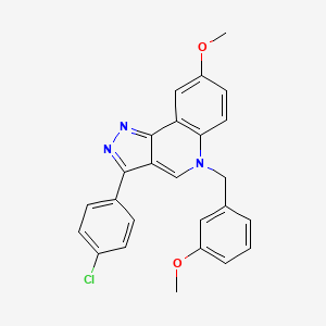 molecular formula C25H20ClN3O2 B2783180 3-(4-chlorophenyl)-8-methoxy-5-(3-methoxybenzyl)-5H-pyrazolo[4,3-c]quinoline CAS No. 866342-62-3