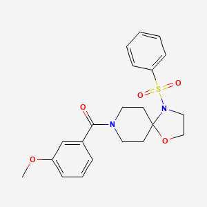 molecular formula C21H24N2O5S B2783181 8-(3-Methoxybenzoyl)-4-(phenylsulfonyl)-1-oxa-4,8-diazaspiro[4.5]decane CAS No. 896363-06-7