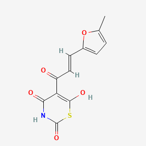 molecular formula C12H9NO5S B2783182 (E)-4-hydroxy-5-(3-(5-methylfuran-2-yl)acryloyl)-2H-1,3-thiazine-2,6(3H)-dione CAS No. 945118-09-2