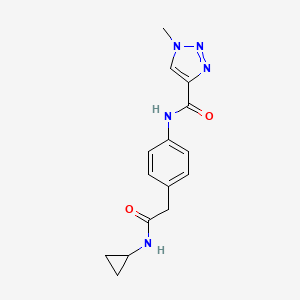 molecular formula C15H17N5O2 B2783195 N-(4-(2-(cyclopropylamino)-2-oxoethyl)phenyl)-1-methyl-1H-1,2,3-triazole-4-carboxamide CAS No. 1448048-06-3