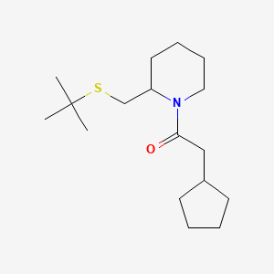 molecular formula C17H31NOS B2783198 1-(2-((叔丁基硫基)甲基哌啶-1-基)-2-环戊基乙酮 CAS No. 2034614-70-3