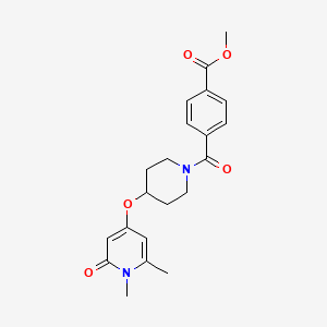 molecular formula C21H24N2O5 B2783202 甲基-4-(4-((1,6-二甲基-2-氧代-1,2-二氢吡啶-4-基)氧基)哌啶-1-羰基)苯甲酸甲酯 CAS No. 2034390-29-7