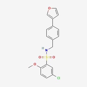 molecular formula C18H16ClNO4S B2783206 5-chloro-N-(4-(furan-3-yl)benzyl)-2-methoxybenzenesulfonamide CAS No. 2034456-52-3