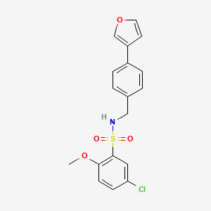 molecular formula C18H16ClNO4S B2783206 5-氯-N-(4-(呋喃-3-基)苄基)-2-甲氧基苯磺酰胺 CAS No. 2034456-52-3