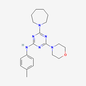 molecular formula C20H28N6O B2783211 4-(azepan-1-yl)-6-morpholino-N-(p-tolyl)-1,3,5-triazin-2-amine CAS No. 946313-78-6