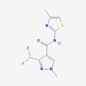 molecular formula C10H10F2N4OS B2783215 3-(Difluoromethyl)-1-methyl-N-(4-methyl-1,3-thiazol-2-yl)pyrazole-4-carboxamide CAS No. 2320149-14-0