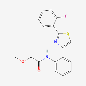 molecular formula C18H15FN2O2S B2783216 N-(2-(2-(2-fluorophenyl)thiazol-4-yl)phenyl)-2-methoxyacetamide CAS No. 1788561-17-0