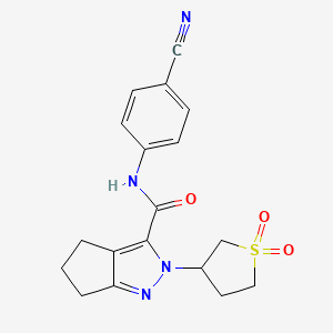 N-(4-cyanophenyl)-2-(1,1-dioxidotetrahydrothiophen-3-yl)-2,4,5,6-tetrahydrocyclopenta[c]pyrazole-3-carboxamide