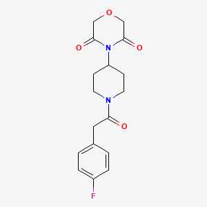 molecular formula C17H19FN2O4 B2783219 4-(1-(2-(4-Fluorophenyl)acetyl)piperidin-4-yl)morpholine-3,5-dione CAS No. 2034266-51-6