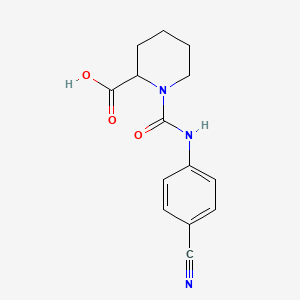 molecular formula C14H15N3O3 B2783220 1-[(4-Cyanophenyl)carbamoyl]piperidine-2-carboxylic acid CAS No. 1103815-97-9