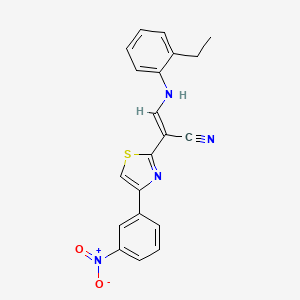 (E)-3-((2-ethylphenyl)amino)-2-(4-(3-nitrophenyl)thiazol-2-yl)acrylonitrile