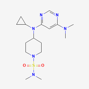 molecular formula C16H28N6O2S B2783224 4-[Cyclopropyl-[6-(dimethylamino)pyrimidin-4-yl]amino]-N,N-dimethylpiperidine-1-sulfonamide CAS No. 2380096-17-1