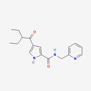 molecular formula C17H21N3O2 B2783239 4-(2-ethylbutanoyl)-N-(2-pyridinylmethyl)-1H-pyrrole-2-carboxamide CAS No. 439120-74-8