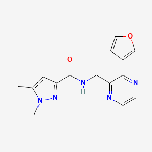 N-((3-(furan-3-yl)pyrazin-2-yl)methyl)-1,5-dimethyl-1H-pyrazole-3-carboxamide
