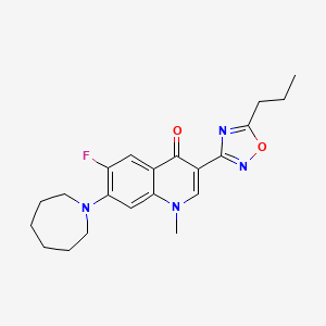 7-(Azepan-1-yl)-6-fluoro-1-methyl-3-(5-propyl-1,2,4-oxadiazol-3-yl)quinolin-4-one